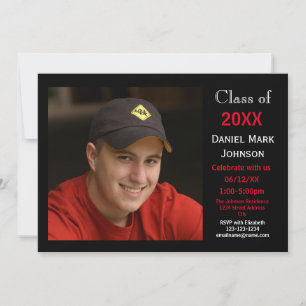 2 Photo Black Background - Grad Announcement