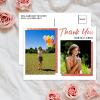 2 Photo Blocks Rose Gold Graduation Thank You