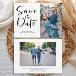 2 Photo Brush Script Wedding Save the Date