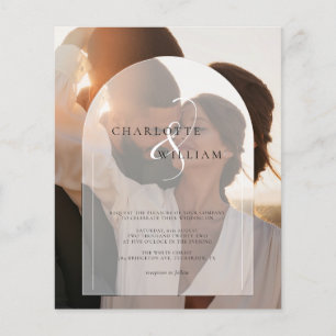 2 Photo Budget Modern Elegant Wedding Invitation