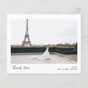 2 Photo Calligraphy Wedding Thank You Card