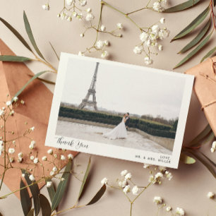 2 Photo Calligraphy Wedding Thank You Card