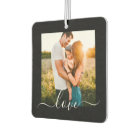 2 Photo Car Air Freshener Template Love Text Black