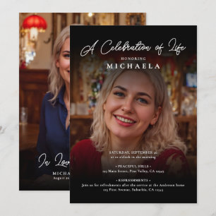 2-Photo Celebration of Life/Funeral/Memorial Invitation