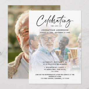 2-Photo Celebration of Life/Funeral/Memorial Invitation