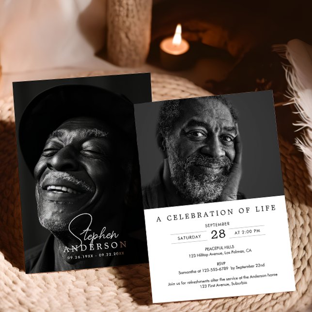 2-Photo Celebration of Life/Funeral/Memorial Invitation (Creator Uploaded)