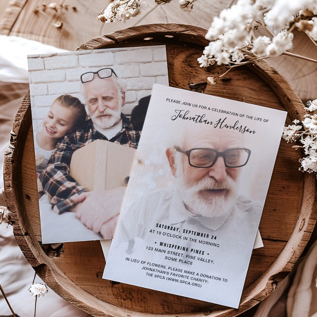 2-Photo Celebration of Life/Funeral/Memorial Invitation (Creator Uploaded)