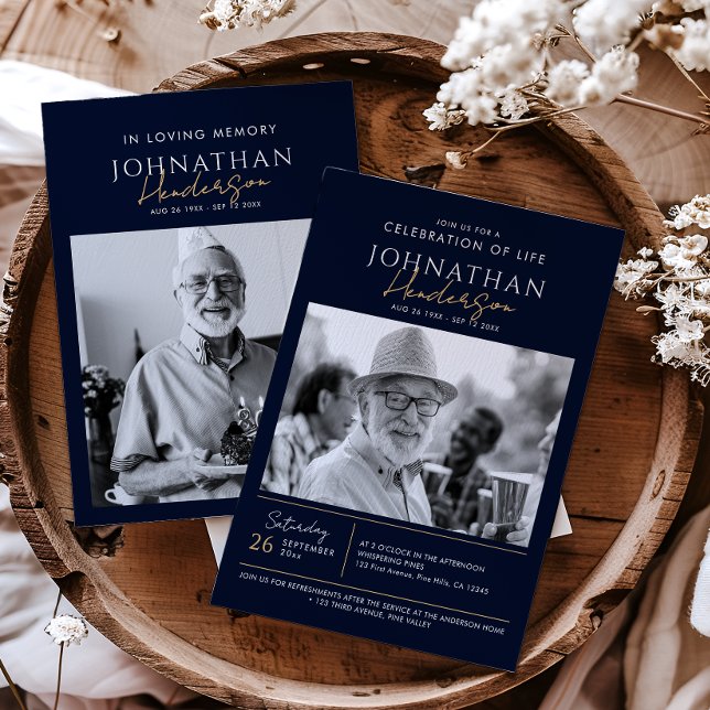 2-Photo Celebration of Life/Funeral/Memorial Invitation (Creator Uploaded)