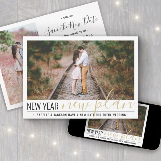 2 Photo Change of Plans Wedding New Years Holiday Save The Date (Creator Uploaded)