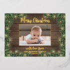 2 Photo Christmas Greenery, Rustic Wood & Lights