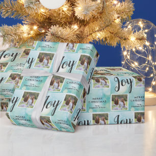 2 Photo Christmas Holiday Joy Wrapping Paper