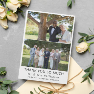 2 Photo Clean Font Later In Life Wedding Thank You