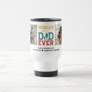 2 Photo Collage Best Dad Ever Add Any Greeting Travel Mug