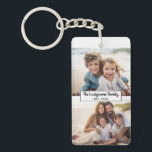 2 Photo Collage Family Name - Horizontal Pics Key Ring<br><div class="desc">Use up to two horizontal or selfie phone photos to create a unique and personal gift. If you need to adjust the pictures,  click on the customise tool to make changes.</div>
