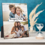 2 Photo Collage Family Name - Horizontal Pics Plaque<br><div class="desc">Use up to two horizontal or selfie phone photos to create a unique and personal gift. If you need to adjust the pictures,  click on the customise tool to make changes.</div>