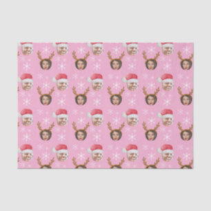 2 Photo Collage Santa and Reindeer Tissue Paper