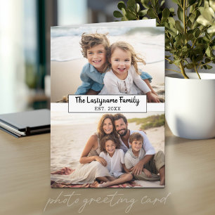 2 Photo Collage with Text for Family Name Card