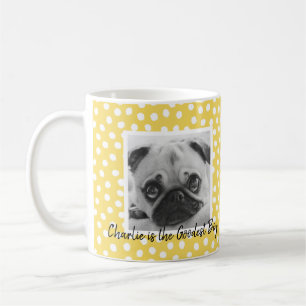 2 Photo Collage Yellow Polka Dot Pet Parent Coffee Mug