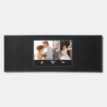 2 photo collages and text Personalised wedding bar