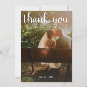 2 Photo Colour + Black & White Wedding Thank You