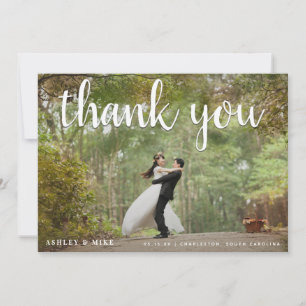 2 Photo Colour + Black & White Wedding Thank You
