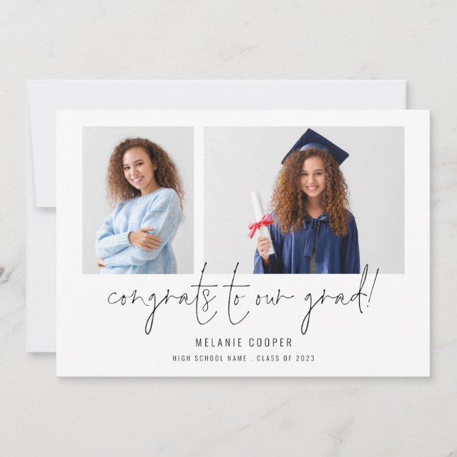 2 Photo Congrats Grad 2024 Graduation Announcement (Front)