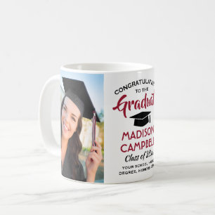 2 Photo Congratulations Graduate Red and White Coffee Mug
