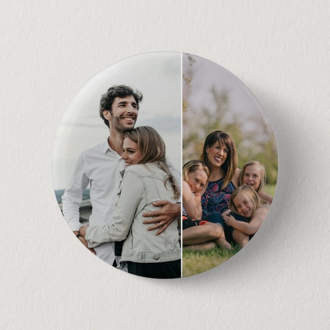 2 Photo Custom  6 Cm Round Badge (Front)