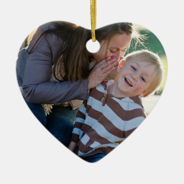 2 Photo Custom  Ceramic Tree Decoration (Front)