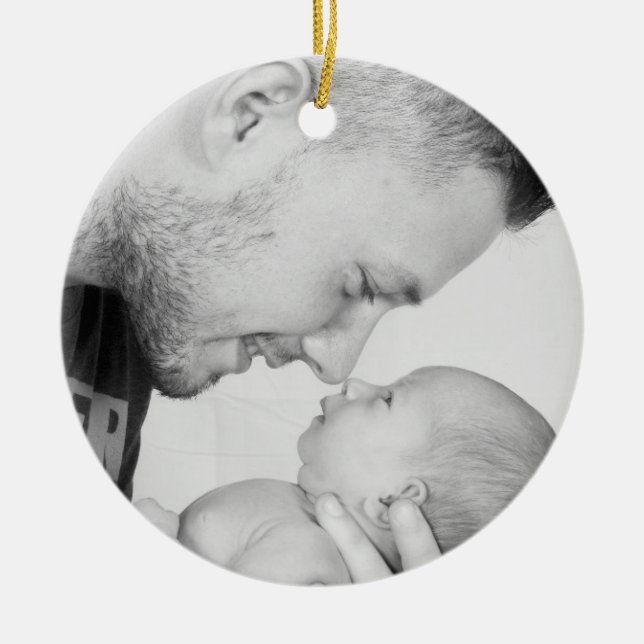 2 Photo Custom  Ceramic Tree Decoration (Front)
