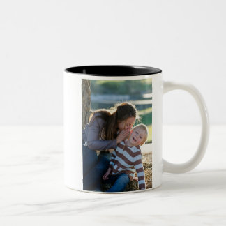 2 Photo Custom Double Sided Two-Tone Coffee Mug