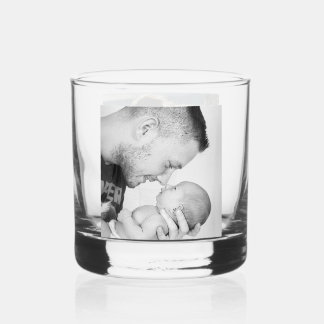 2 Photo Custom Double Sided  Whiskey Glass