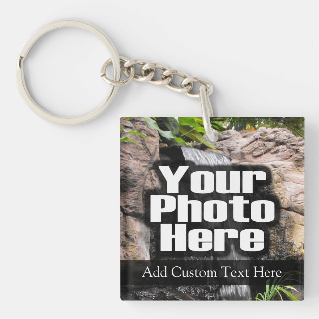 2-Photo Custom Full Colour Keychain with Text (Front)