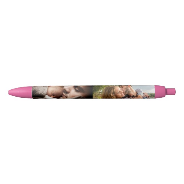 2 Photo Custom Personalised Black Ink Pen (Front)