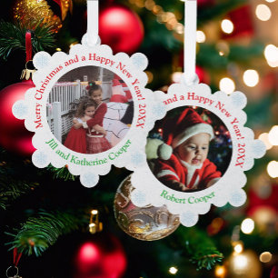 2 Photo Cute & Affordable Christmas Tree Decoration Card