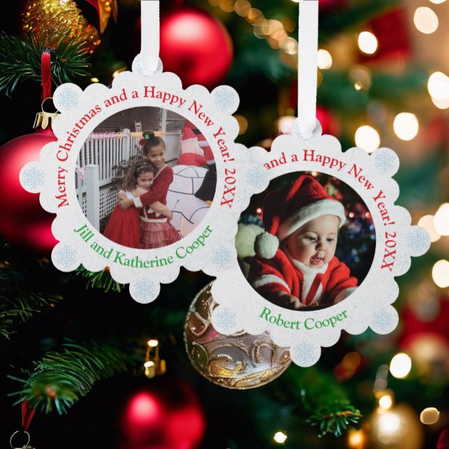 2 Photo Cute & Affordable Christmas Tree Tree Decoration Card (Creator Uploaded)