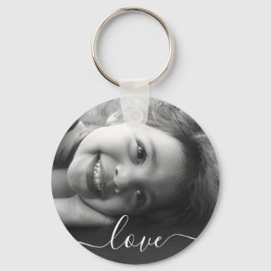 2 Photo Double Sided Round Template Love Metal Key Ring