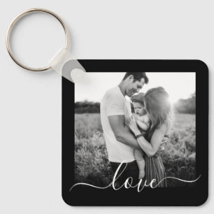 2 Photo Double Sided Template Love Text Metal Keyc Key Ring