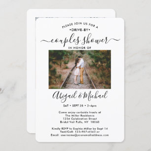 2 Photo Drive-By Modern Couples Bridal Shower Invitation