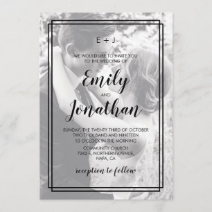 2 Photo Elegant Geometric Wedding Invitation Card