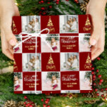 2 Photo Elegant Gold Red Merry Christmas Wrapping Paper<br><div class="desc">2 Photo Elegant Merry Christmas Gold Red Wrapping Paper. A festive Christmas Wrapping Paper featuring Your Photos. If you crop your photo into a square before uploading,  it will be easy to edit the design.</div>