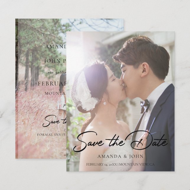 2 Photo Fairytale Save The Date Wedding Invitation (Front/Back)