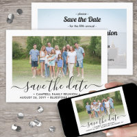 2 Photo Family Reunion Party Modern Elegant Script