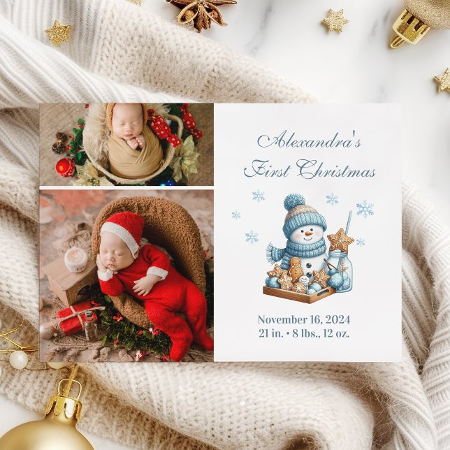 2 Photo First Christmas Birth Announcement  (Creator Uploaded)