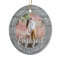 2 Photo First Christmas Engaged Gray Faux Wood