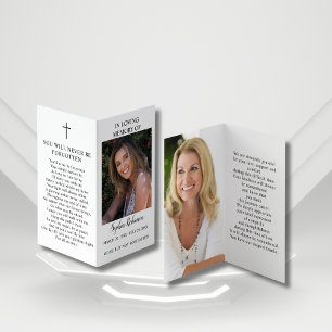 2 Photo Funeral Memorial Folder Prayer Card