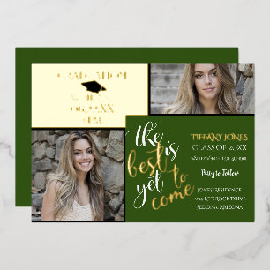 2 PHOTO GRADUATION and CHOOSE YOUR COLOR Foil Inv