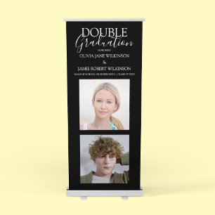 2 Photo Joint Graduation Party Retractable Banner