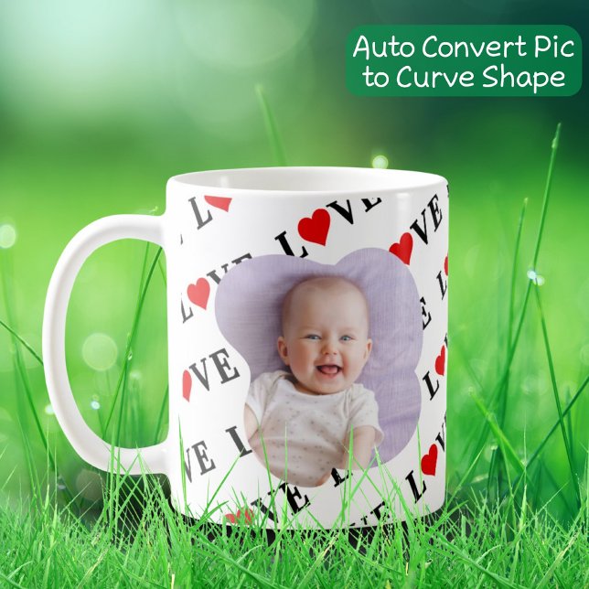 2 Photo LOVE Heart Create Your Own Romantic LOVE Coffee Mug (Creator Uploaded)