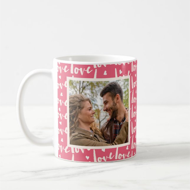 2 Photo Love Typography Coffee Mug (Left)